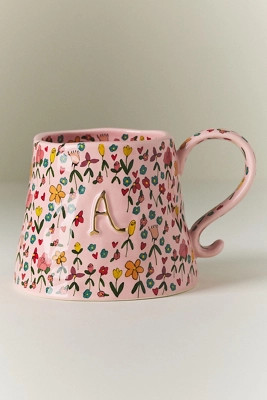 The Mud Fairy Stoneware Monogram Mug | Anthropologie (US)