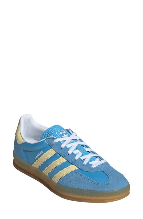 adidas Gazelle Indoor Sneaker in Blue Burst/yellow/White at Nordstrom, Size 9 | Nordstrom