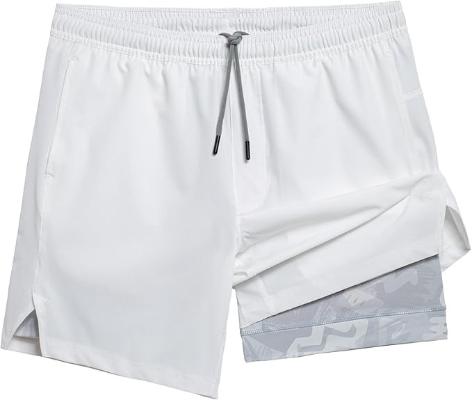 maamgic Gym Shorts for Men 7 inch Inseam with Liner Stretch 2 in 1 Workout Shorts Men Quick Dry A... | Amazon (US)