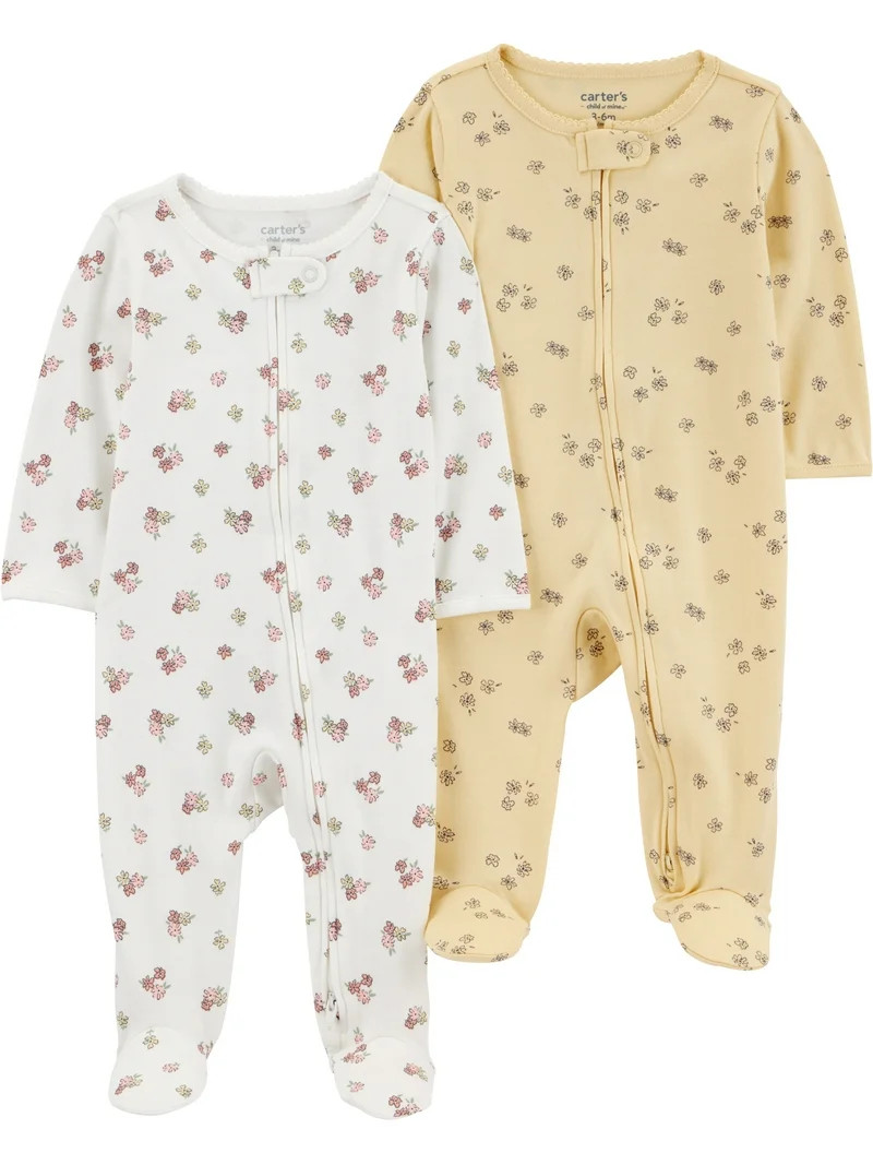Carter's Child of Mine Baby Sleep N Play, 2-Pack, Sizes Preemie-6/9 Months | Walmart (US)