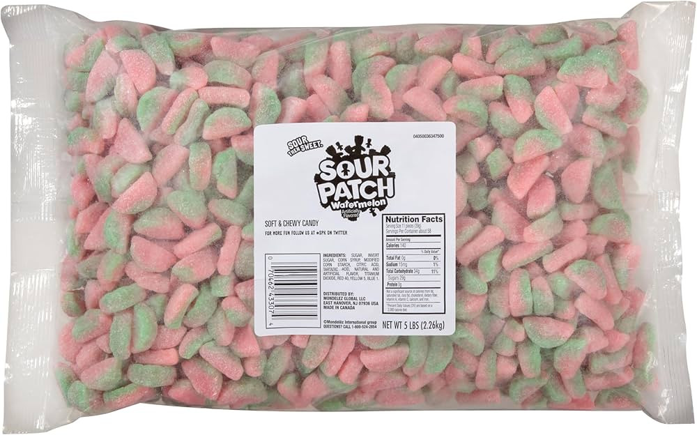 SOUR PATCH KIDS Watermelon Soft & Chewy Candy, 80 oz Bag | Amazon (US)