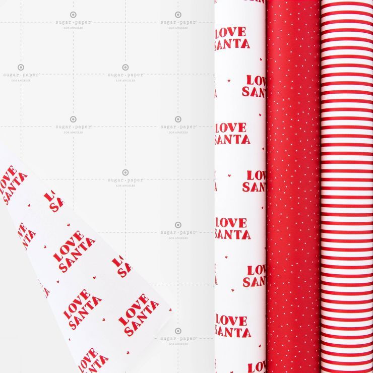 30 sq ft Gift Wrap Trio Red/White - Sugar Paper™ + Target | Target