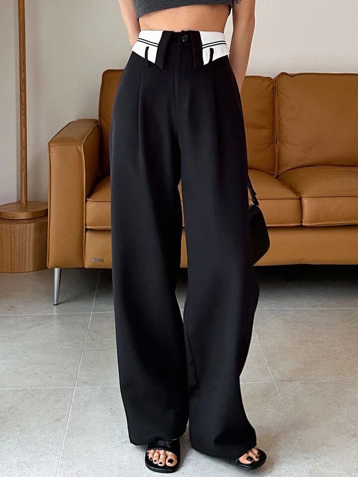 DAZY High Waist Wide Leg Suit Pants | SHEIN
