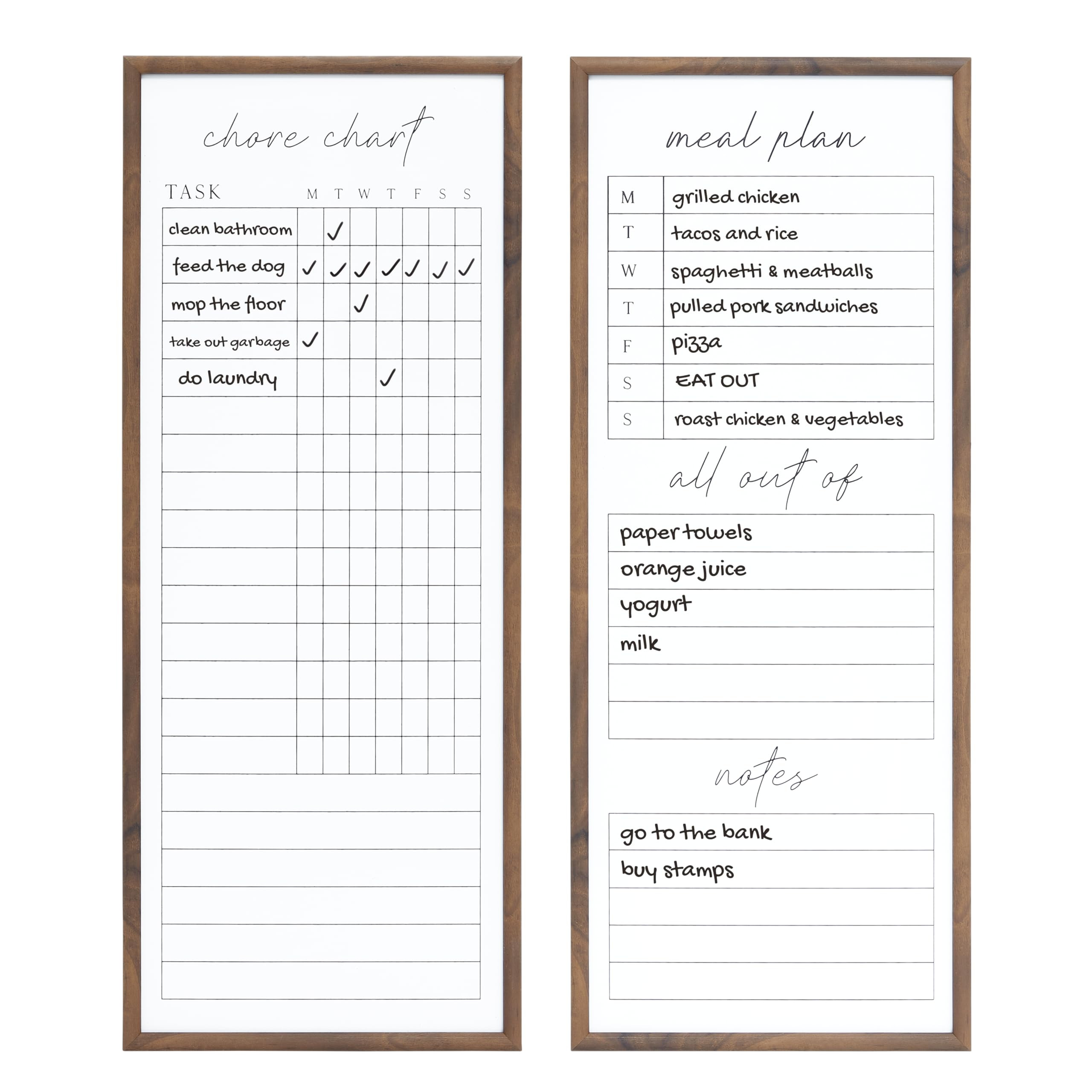Sheffield Home Set of Two Family Planner Dry Erase Boards Featuring, Chore Chart, Shopping List, ... | Amazon (US)