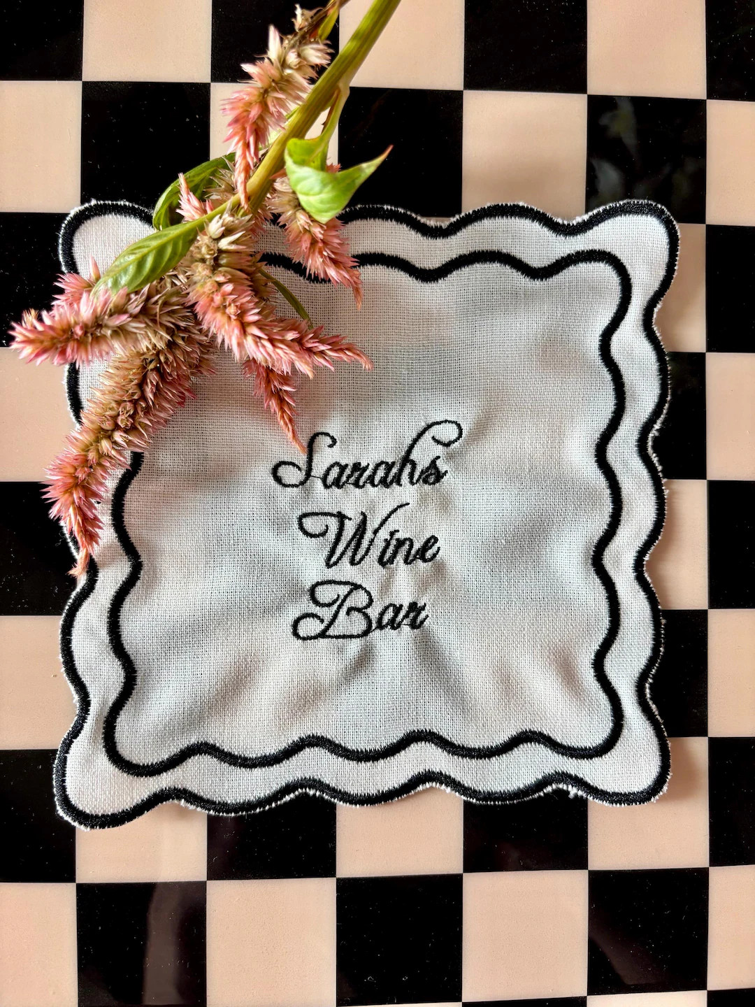 Personalized Embroidered Linen Cocktail Napkins: Custom Last Name, Set of 2,4,6,8 - Etsy | Etsy (US)