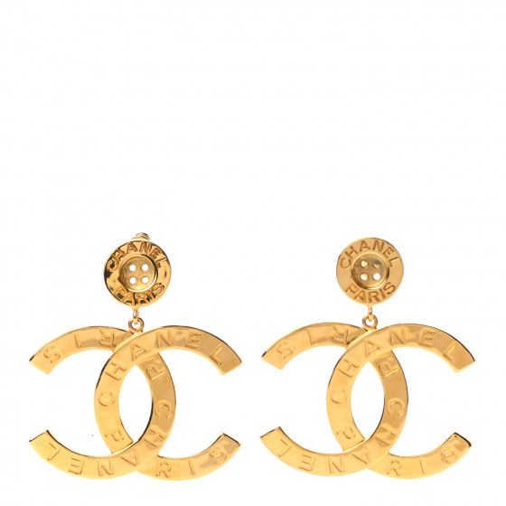 CHANEL

Metal Large Paris Button Earrings Gold | Fashionphile