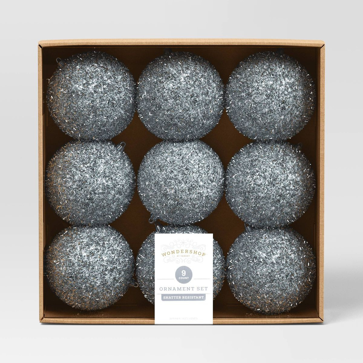 9pc Tinsel Ball Christmas Tree Ornament Set - Wondershop™ | Target