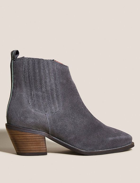 Suede Western Block Heel Ankle Boots | White Stuff | M&S | Marks & Spencer (UK)