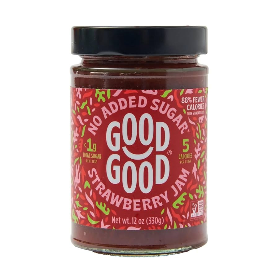 GOOD GOOD Strawberry Jam - No Added Sugar - Low Calorie - Gluten Free and Vegan - Diabetic and Ke... | Amazon (US)