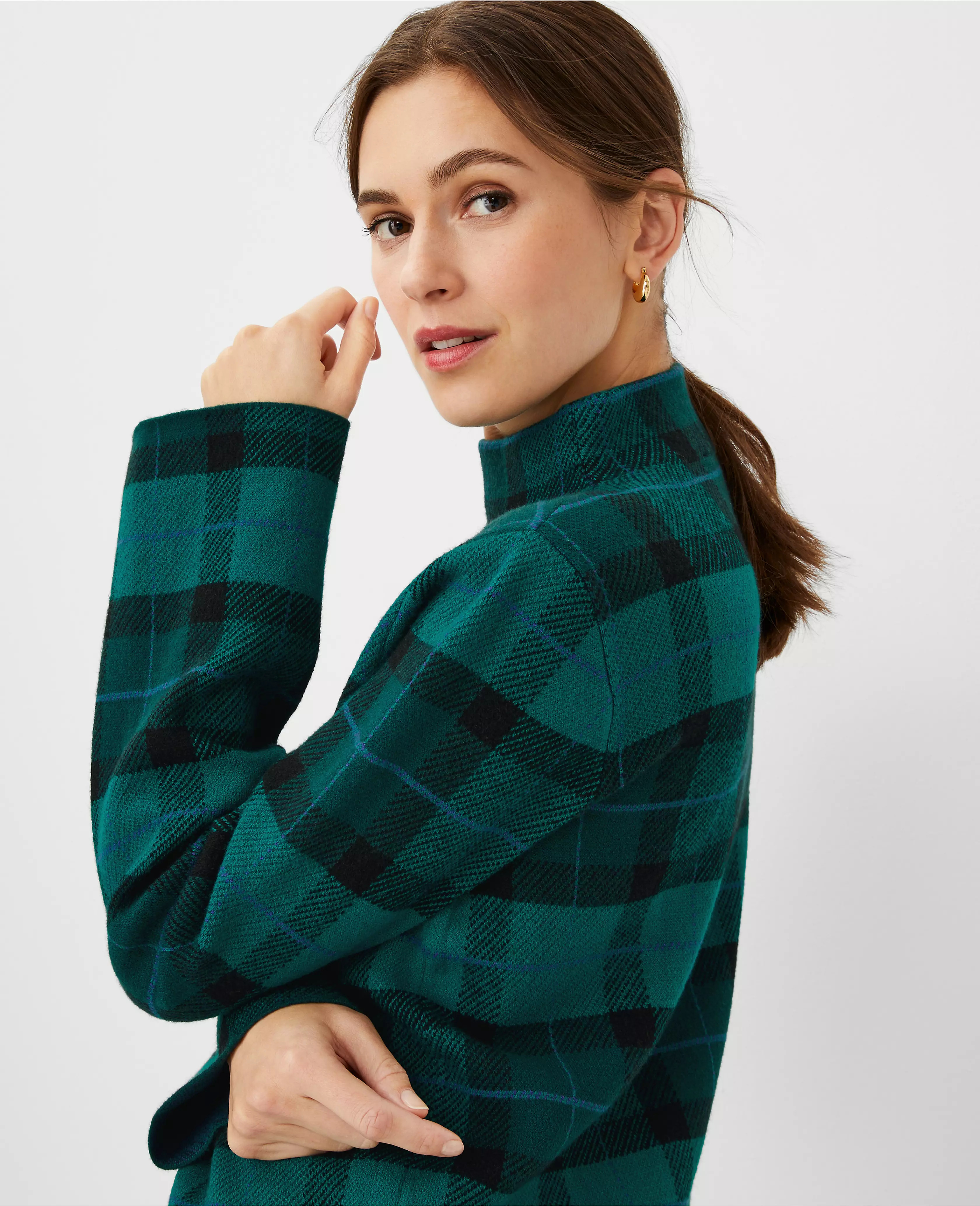 Plaid Jacquard Sweater | Ann Taylor (US)