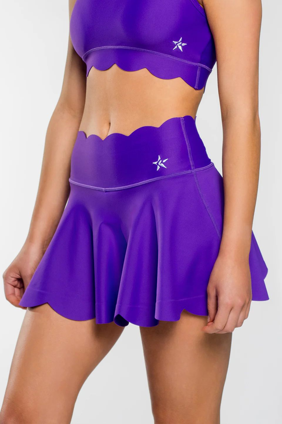 Scalloped Flouncy Skirt in Purple | Rebel Athletic