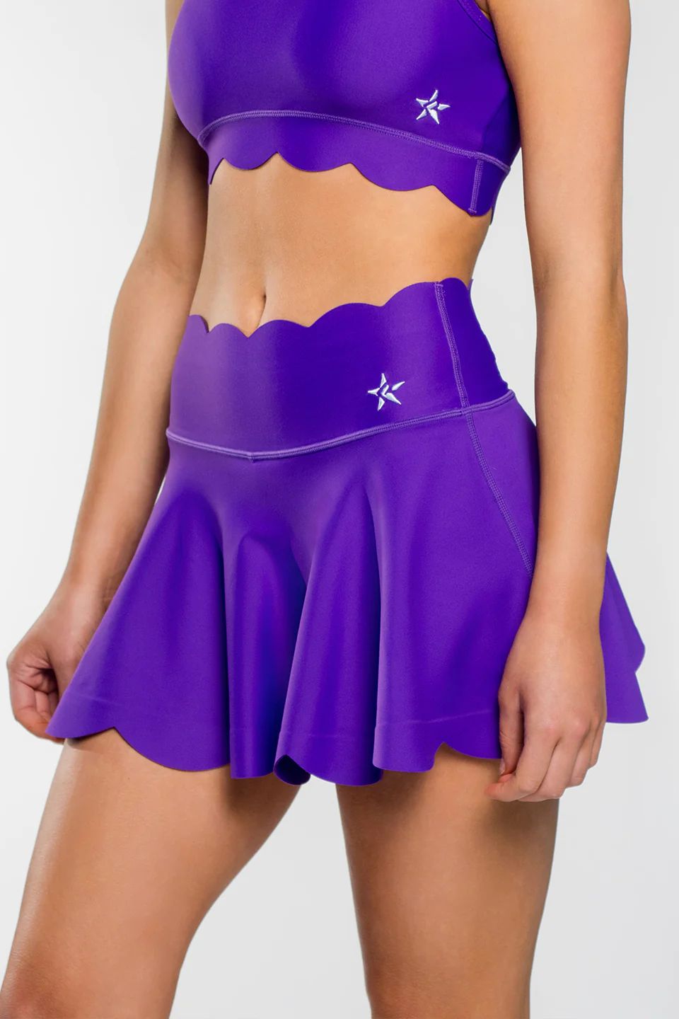 Scalloped Flouncy Skirt in Purple | Rebel Athletic