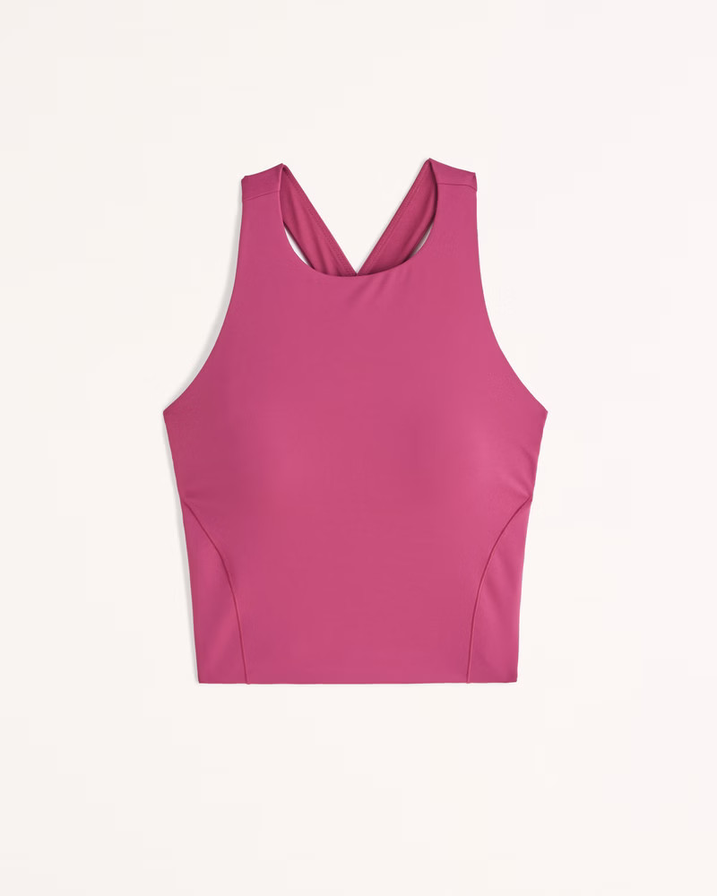 YPB studioSOFT High-Neck Open Back Slim Tank | Abercrombie & Fitch (US)