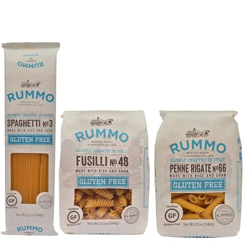 Rummo Gluten Free Pasta Variety Pack - Spaghetti Noodles, Fusilli, Penne Rigate, Made with Rice & Corn, Pasta from Italy - 16 Ounce (Pack of 3) | Amazon (US)