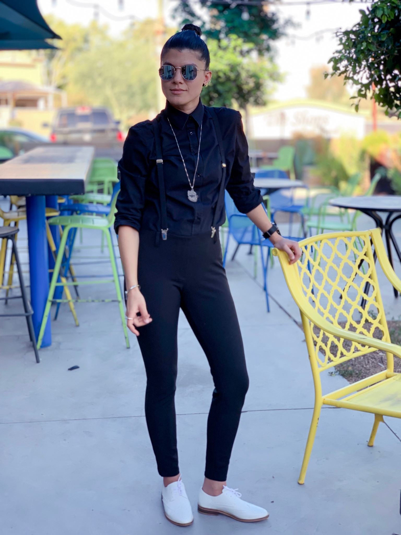 Black on black 😎 Tomboy Edgy Outfit Inspo

Linked the sunglasses, suspenders and shoes below. Similar necklace too 👇🏼 

#LTKshoecrush #LTKfit #LTKunder50