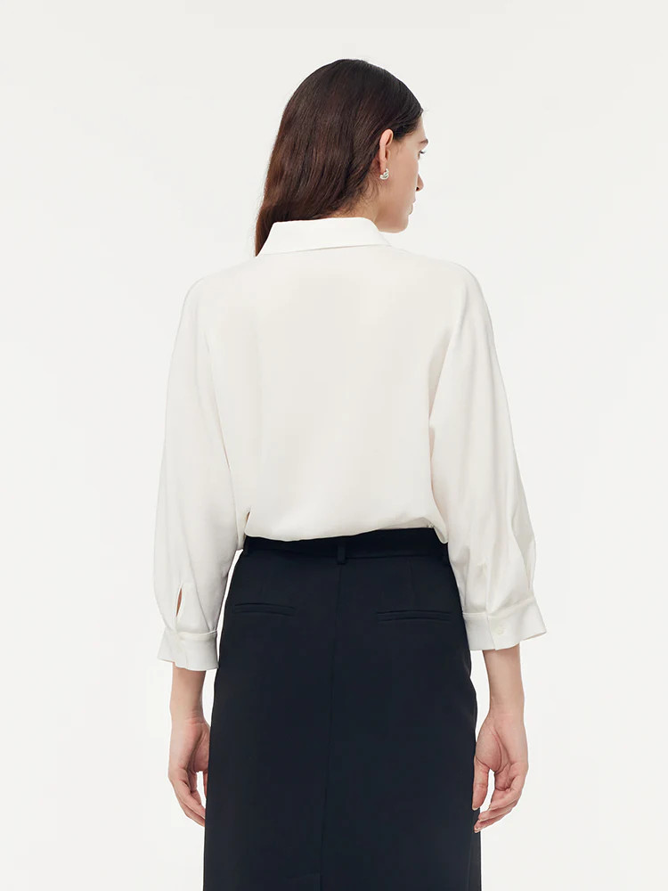 Acetate Women Shirt With Detachable Beaded Chain | GOELIA