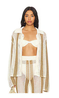 Lovers and Friends Kerim Stripe Top in Ivory & Beige Stripe from Revolve.com | Revolve Clothing (Global)