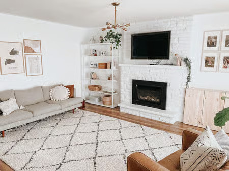 Off White Moroccan Lattice Tassel 9' 2" x 12' Area Rug | Rugs USA