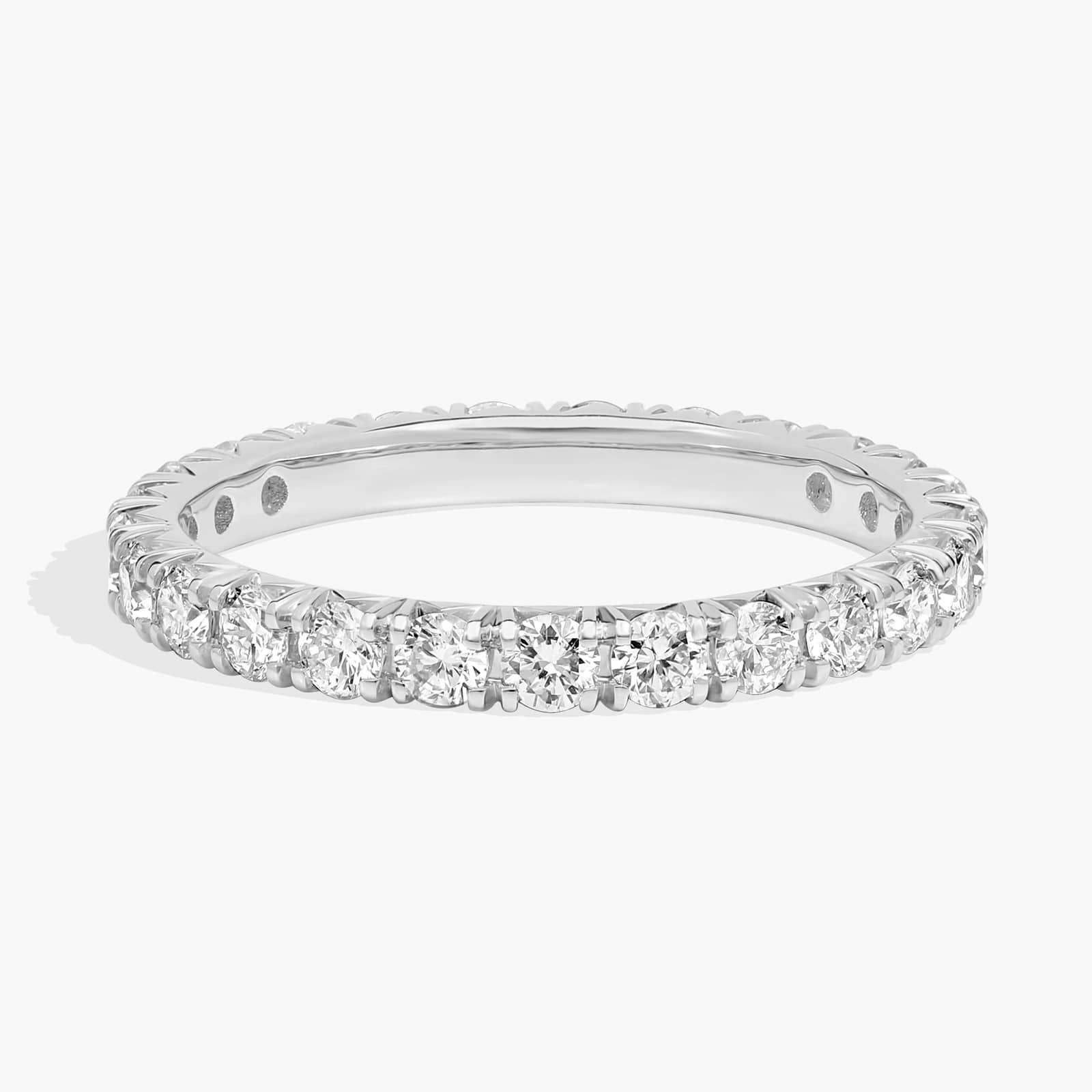 French Pavé Diamond Eternity Ring In Platinum (1 Ct. tw. - H-I / SI1-SI2) | Blue Nile