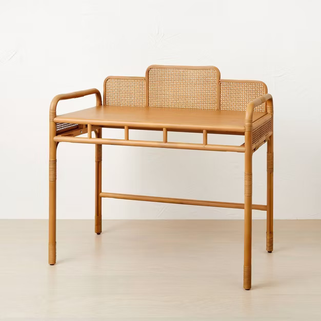 Hali Woven Rattan Desk Brown - Opalhouse™ designed with Jungalow™ | Target
