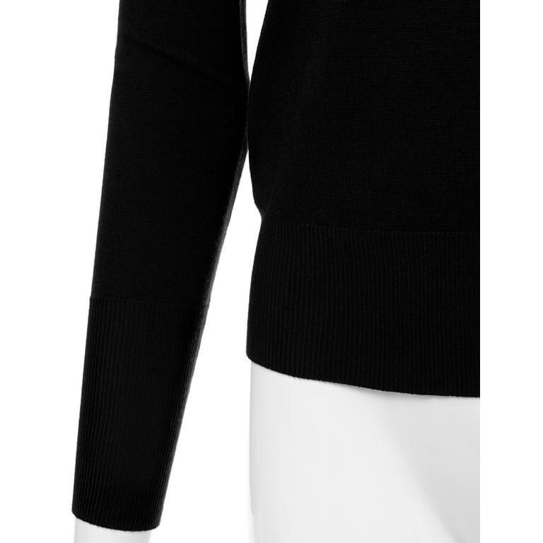 JJ Perfection Women's Stretch Knit Turtle Neck Long Sleeve Pullover Sweater with Plus Size | Walmart (US)