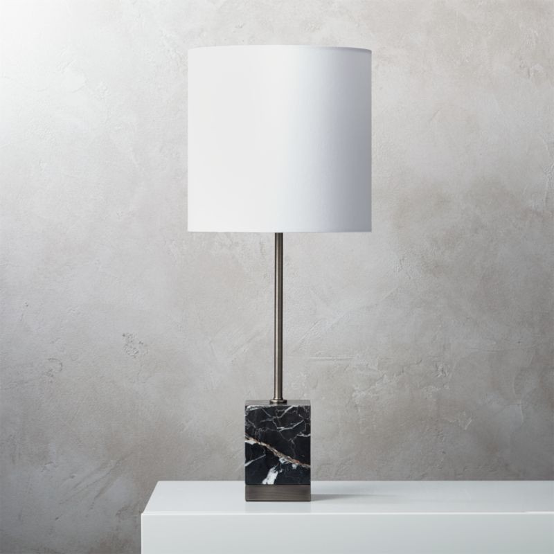 Sharp Black Marble Table Lamp + Reviews | CB2 | CB2