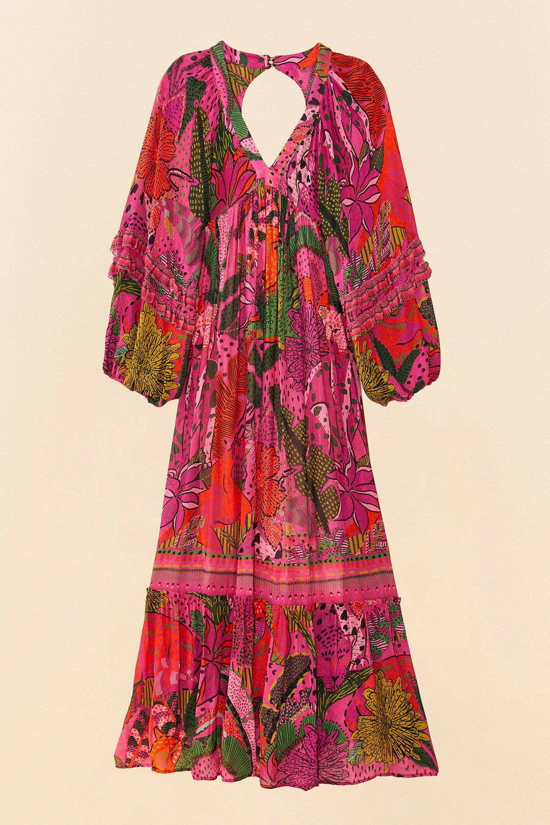 pink cool leopards maxi dress | FarmRio (US)