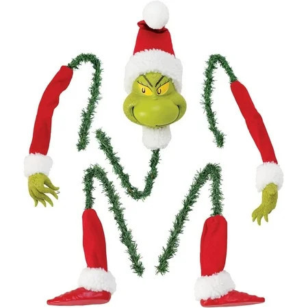 The Grinch Decorate in a Cinch Tree Topper Set, The Grinch Christmas Tree Skirt Set of 5 Happy Cartoon Winter Decor Christmas Decor, Fun and Festive Accents, 8 Inch, Multicolor | Walmart (US)