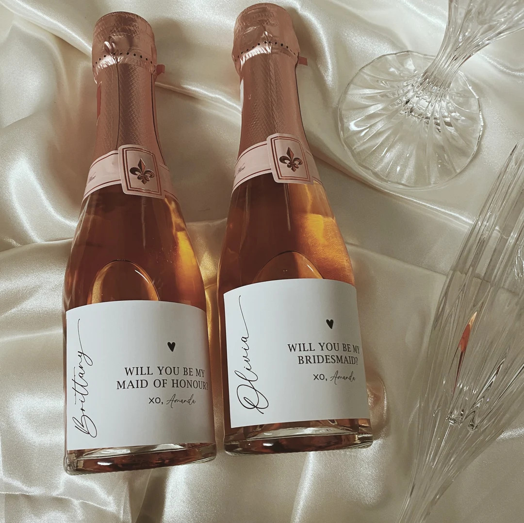 Will You Be My Bridesmaid Label, Mini Champagne Label, Bridesmaid Proposal Box Idea, Maid of Hono... | Etsy (US)