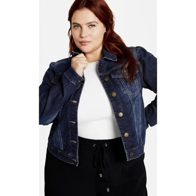CITY CHIC | Women's Plus Size Kira Denim Jacket - dark wash - 12 Plus | Target