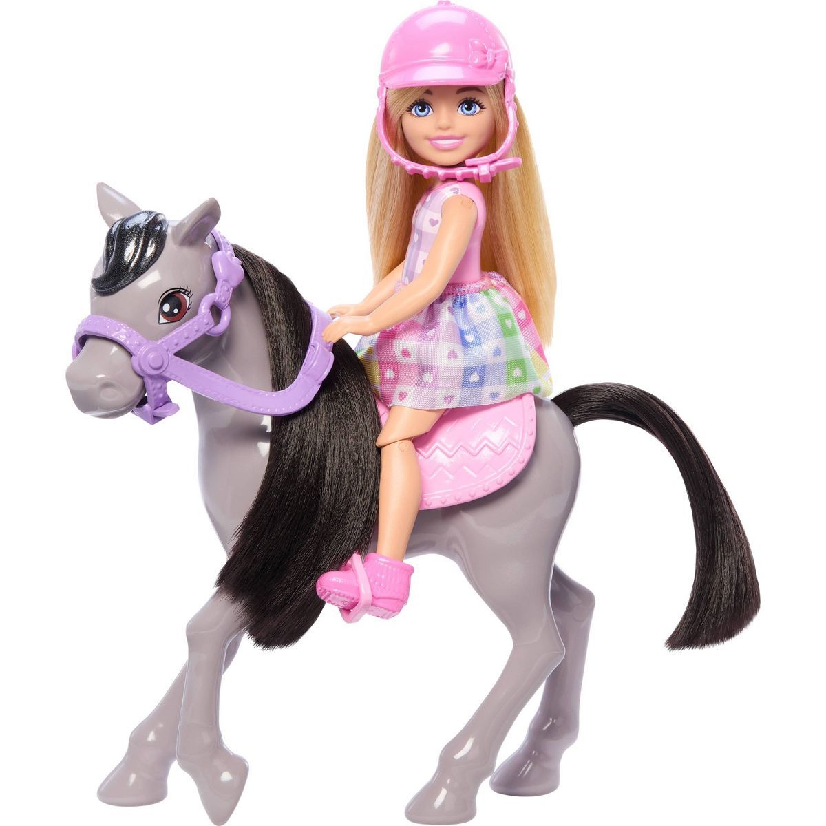 Barbie Chelsea Doll & Horse Toy Set, Includes Helmet Accessory, Doll Bends at Knees to "Ride" Pon... | Target