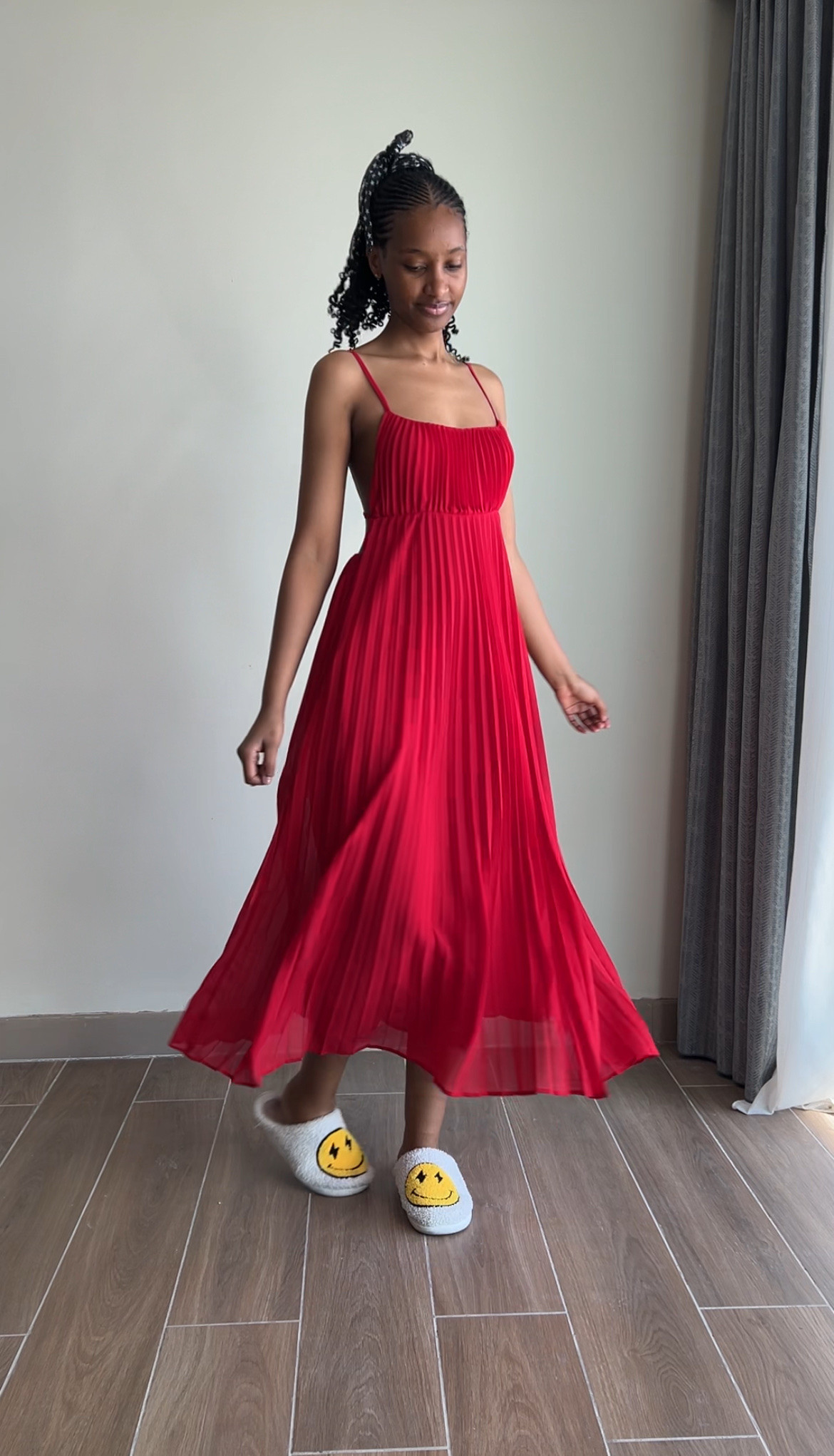 MAIJA Summer Pleated Dress (S)