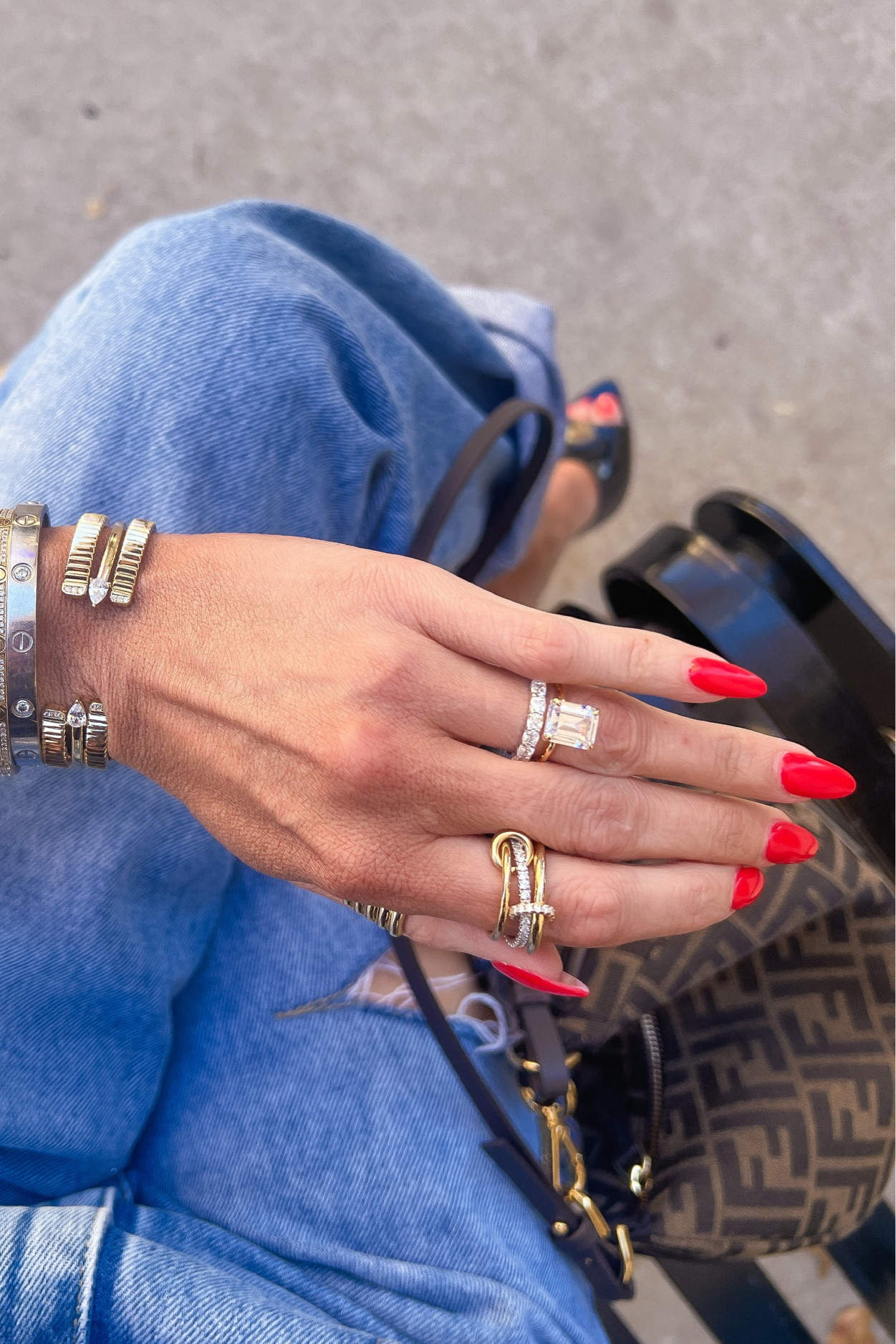 Size UP in the rendezvous ring!! We all wear a full size or two bigger in it! The gemme ring runs true to size & I find that I needed it smaller! 

Gifts For Her, Gift Guide, Gold Jewelry, Victoria Emerson, Emily Ann Gemma, Moissanite Ring, Gold Earrings, Gold Ring, Ring, Bracelet, Earrings, 18k Gold Jewelry