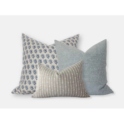 Light Blue Throw Pillow Set, Sofa Pillow Cover Set Of 3 | Wayfair North America