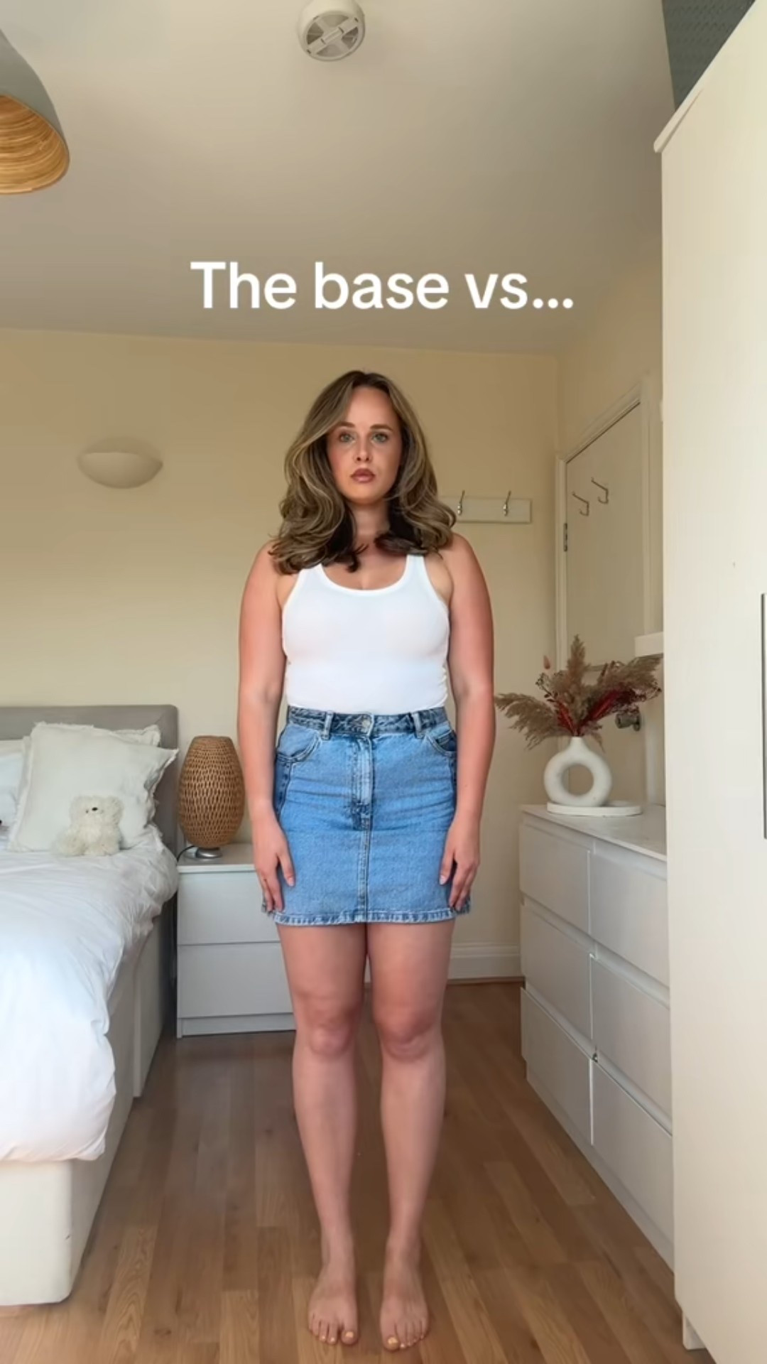 Base vs looks: denim mini skirt in spring #denimskirt #onebasefourlooks

#LTKuk #LTKsummer #LTKspring