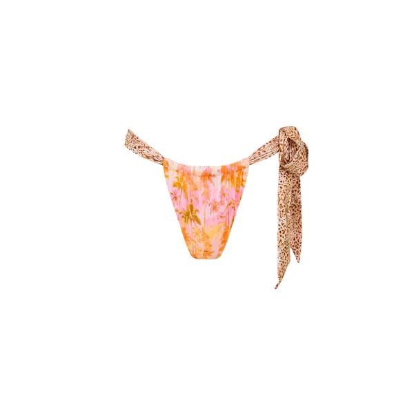 Soft Tie Ruched Thong Bikini Bottom - Wild Skies | Kulani Kinis US