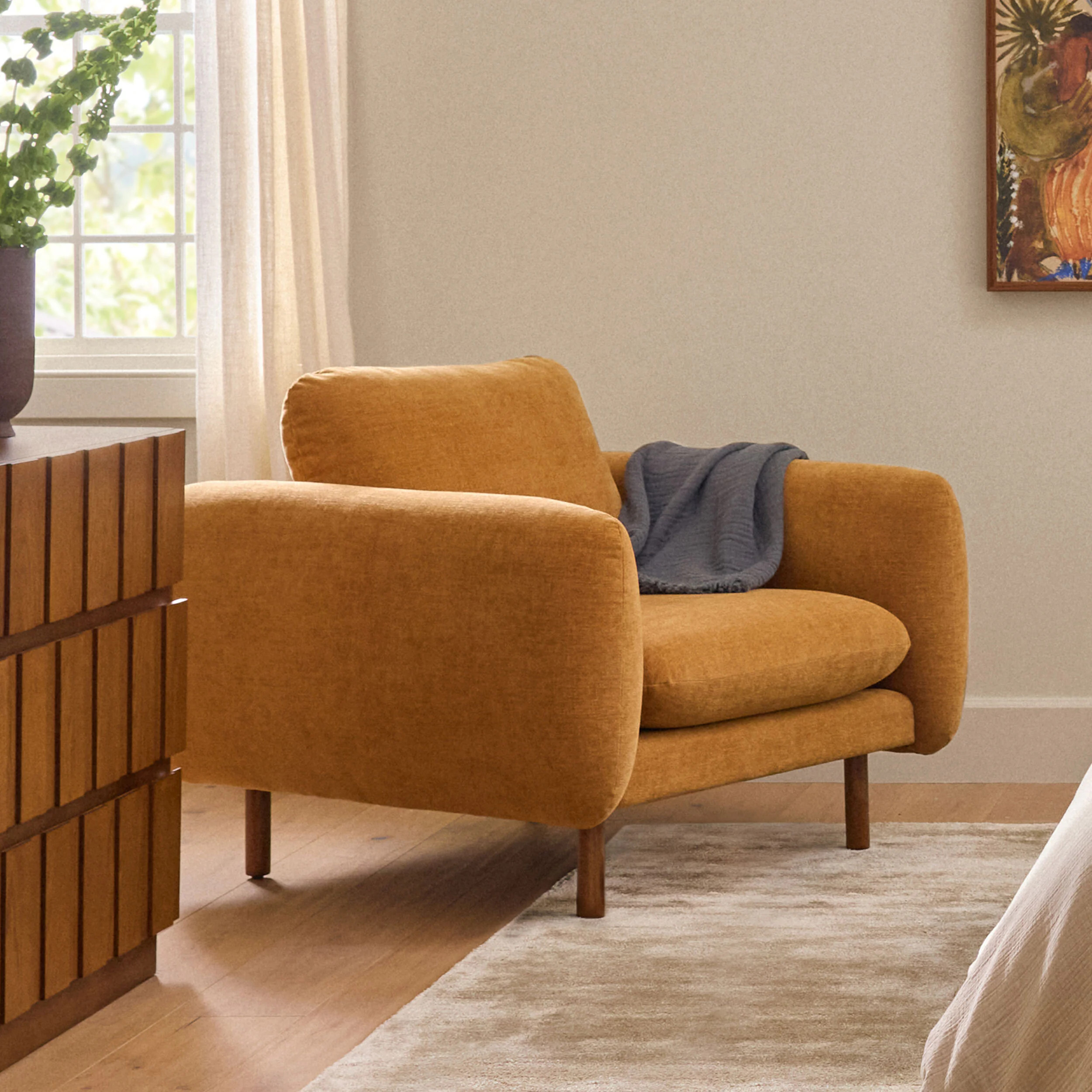 Sanders 37" Lounge Chair - Hestia Ginger | Article