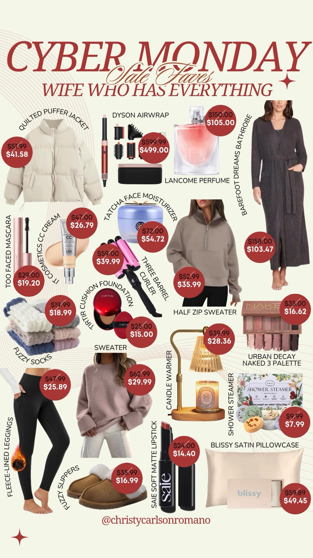 Still want to spoil your wife who already has everything? Grab them these cozy sweaters, makeup favorites, home decor, and more that she’ll surely love! Everything’s part of Amazon's Cyber Monday sale!
#cyberweeksale #CreatorFavorites2024 #hairstylingsets #beautyfinds #selfcare #giftguideforher #celebritygiftguide

#LTKStyleTip #LTKCyberWeek #LTKSaleAlert