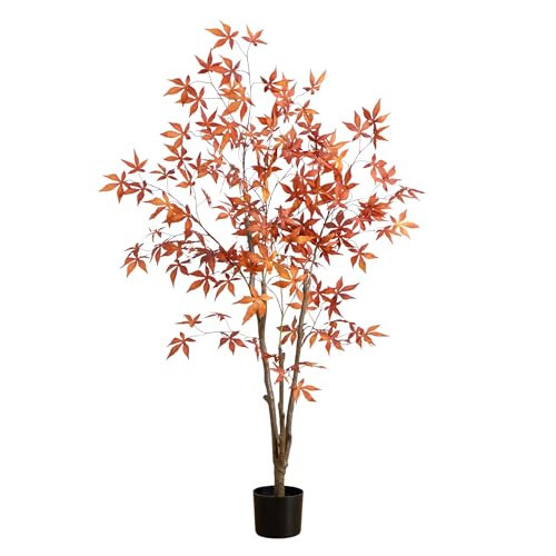Nearly Natural 5ft Autumn Japanese Maple Artificial Fall Tree - Coppery-Red Foliage - Indoor Decor - Bendable Branches | Amazon (US)
