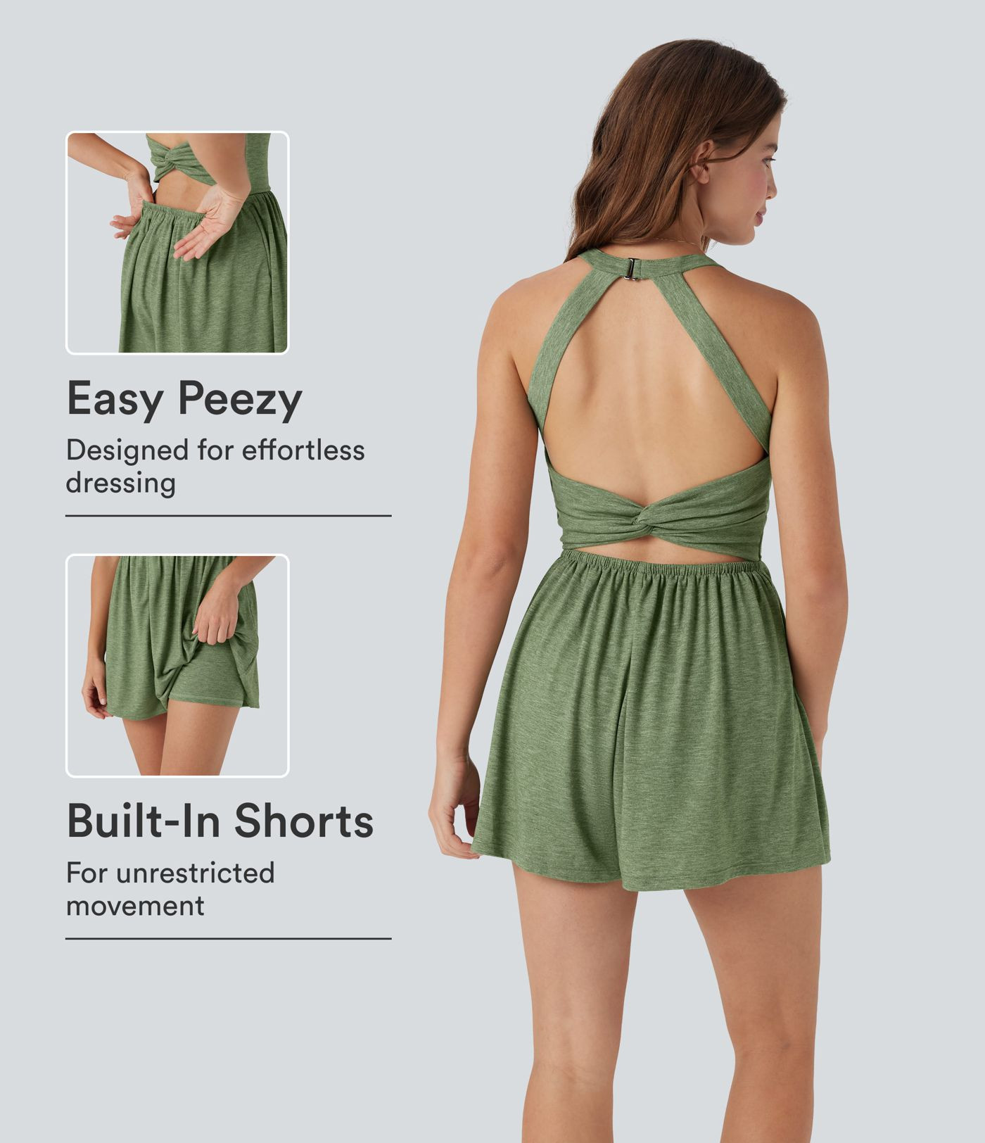 Women\u2019s Padded 2-in-1 Romper with Pockets-Easy Peezy Edition - Halara | HALARA