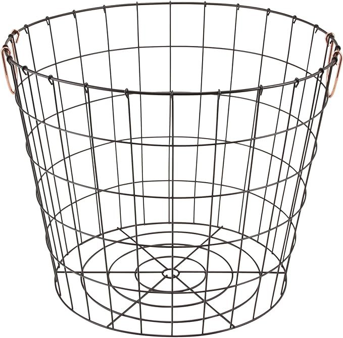 Realspace® Round Metal Wire Basket With Handles, Large Size, Black/Copper | Amazon (US)