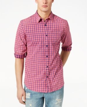 American Rag Men's Faded Check Shirt, Created for Macy's | Macys (US)