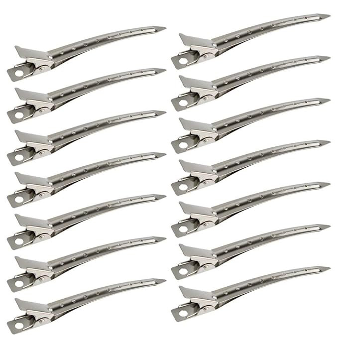 24 Packs Duck Bill Clips, Bantoye 3.5 Inches Rustproof Metal Alligator Curl Clips with Holes for ... | Amazon (US)