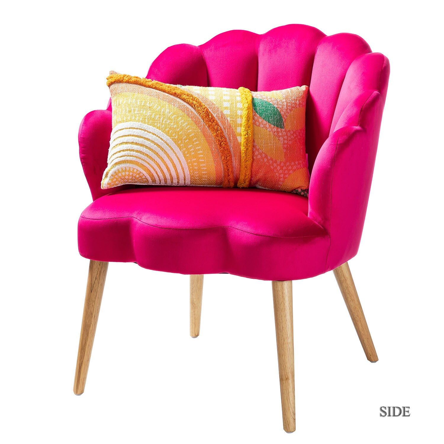 14 Karat Home Achille Modern Fushia Velvet Accent Chair in Red | HM19042-FUSHIA | Lowe's