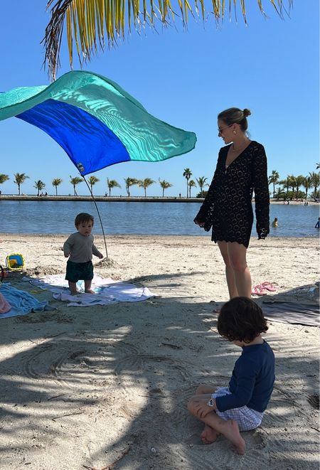 Beach day with the boys. 

My high waisted and strapless two-piece bikini swimsuit and black crochet cover up are on sale today, part of Saks friends and family sale. 

Also linking our shibumi shade mini that is so perfect for a family beach day. It’s lightweight and compact and easy set up. 

Vacation outfit, mom style, beach must haves, spring break outfit 

#LTKtravel #LTKfamily #LTKswim