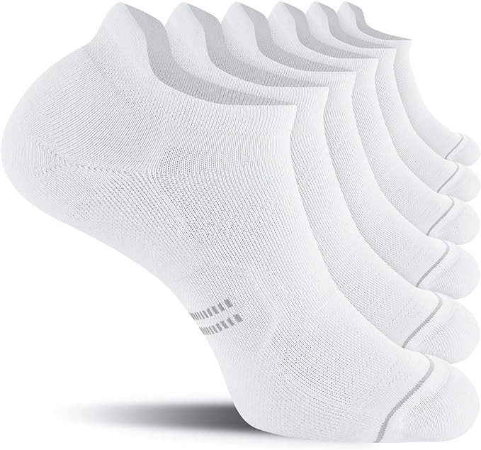 CS CELERSPORT 6 Pack Men's Running Ankle Socks with Cushion, Low Cut Athletic Sport Tab Socks | Amazon (US)