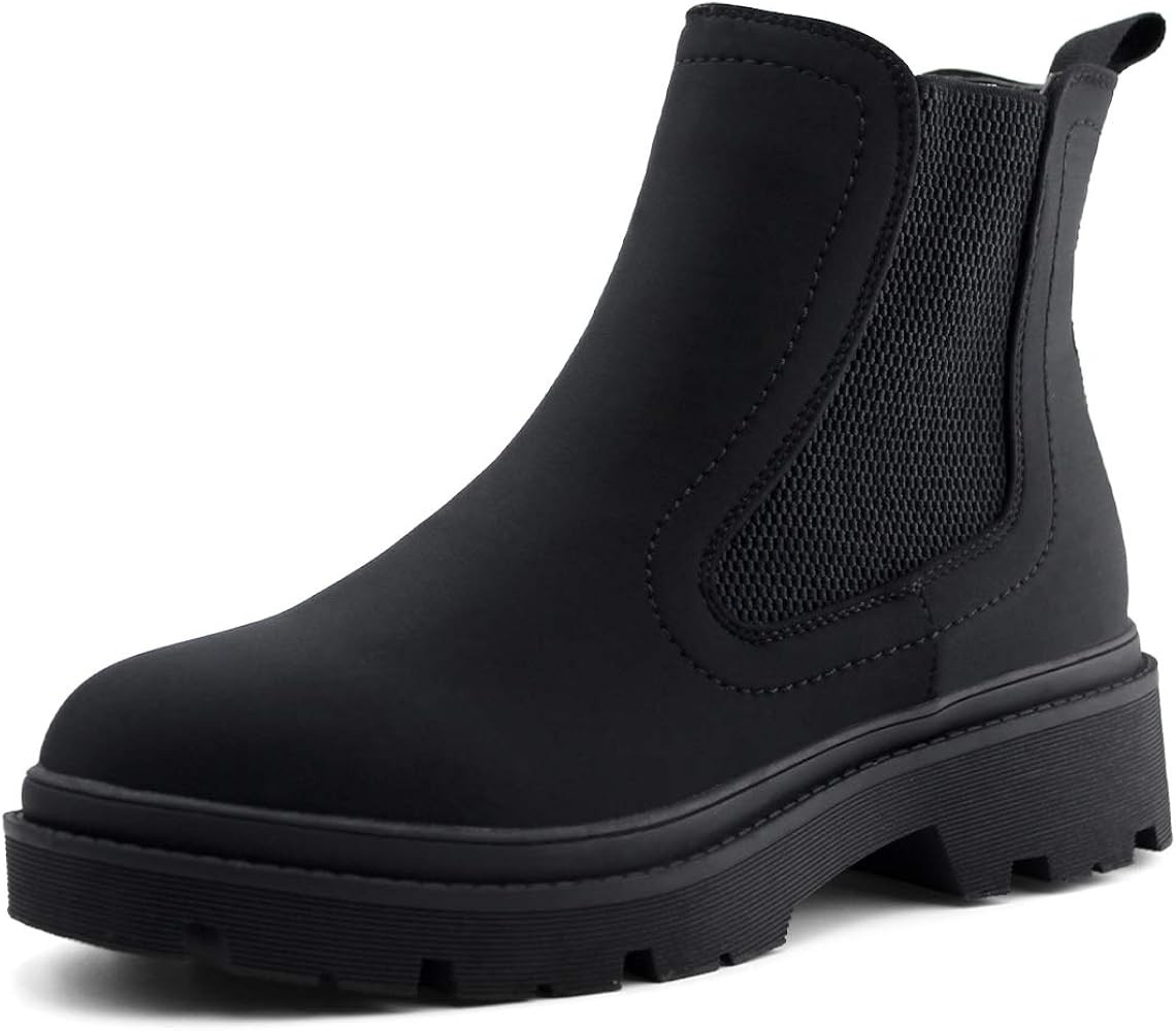 JABASIC Women Lycra Chelsea Boots Low Heel Elastic Ankle Boots | Amazon (US)