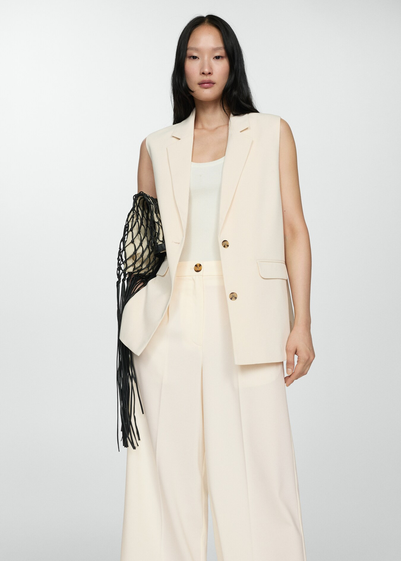 Long vest with openings | MANGO (US)
