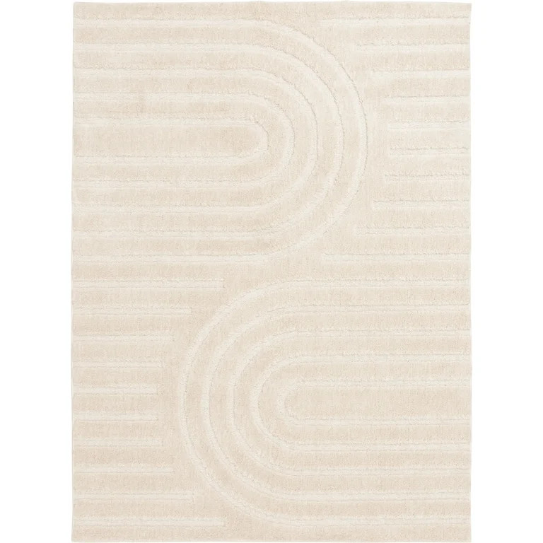 Better Homes & Gardens Arches Hi Low Area Rug, Ivory, 5'x7' | Walmart (US)