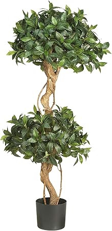 Nearly Natural 5233 Sweet Bay Double Ball Topiary Silk Tree, 4-Feet, Green,49.5" x 9" x 9" | Amazon (US)